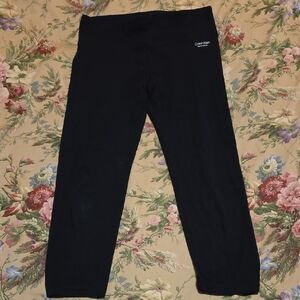 Calvin Klein Woman's Black Logo Capris Leggings